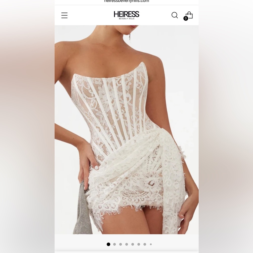 Heiress White Lace Corset Mini Dress